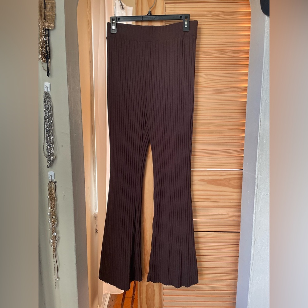H&M Brown Stretch Flare Pant Small